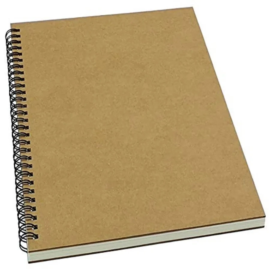 Spiral Notebook/Spiral Journal Lined B5 Hard Kraft Cover Wire Bound Notebook Ruled 70 Sheets 140 Pages 10.5" x 7.3" Brown