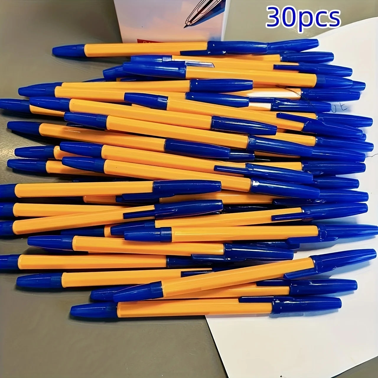 30 Original Fine-Point Ballpoint Pens with Long-Lasting Ink, Removable Pen Caps, Suitable for Office and School Use