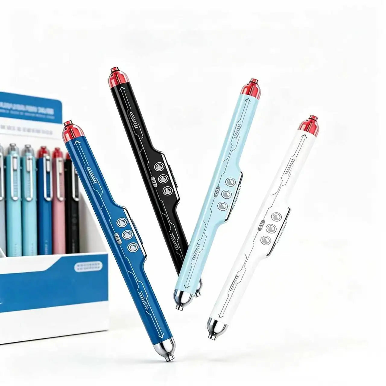 Dual Color Gel Pen 0.5mm, Silent Sliding Switch Submarine Pen, Black Red Ink for Student Office