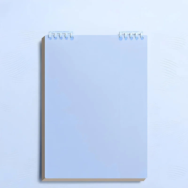 Blue Refillable Binder Notebook Plastic Wire Bound Smooth Writing Paper Durable for School College Office Supplies